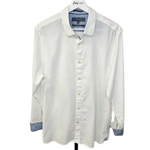 Ted Baker Mens Modern Fit White  Flip Cuff Button Down Top Size 16.5